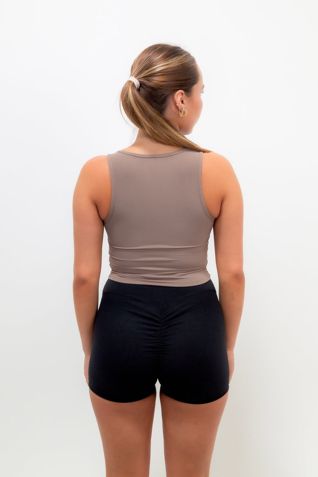 I Am Self Love Ribbed Quick-Dry Butter Taupe Tank